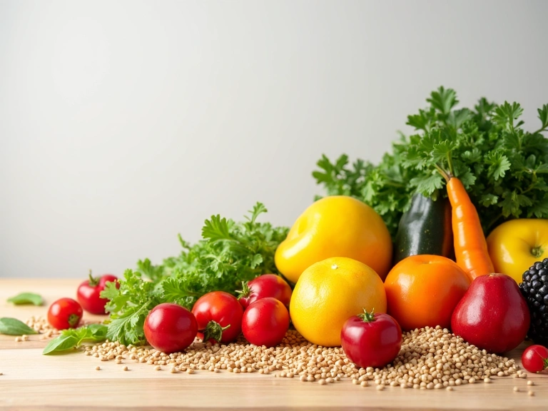 Ingredienti freschi e sani disposti artisticamente