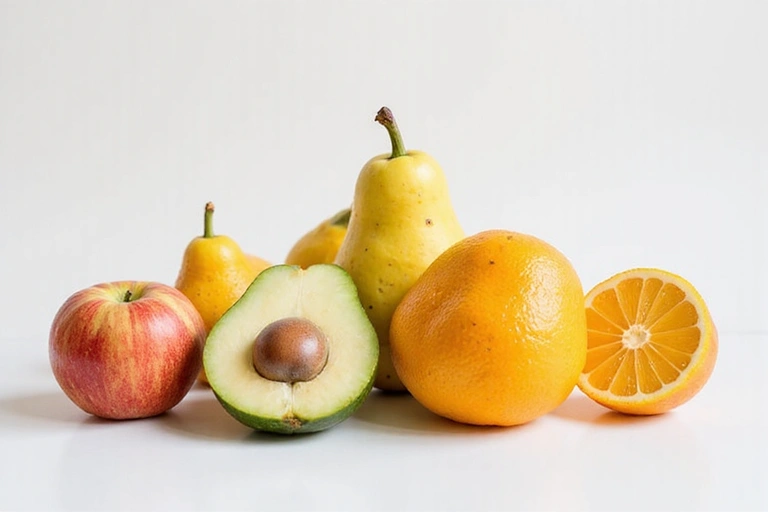 Disposizione minimalista e luminosa di cibo sano