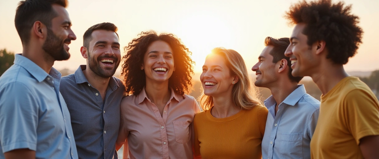 Persone sorridenti che celebrano il successo